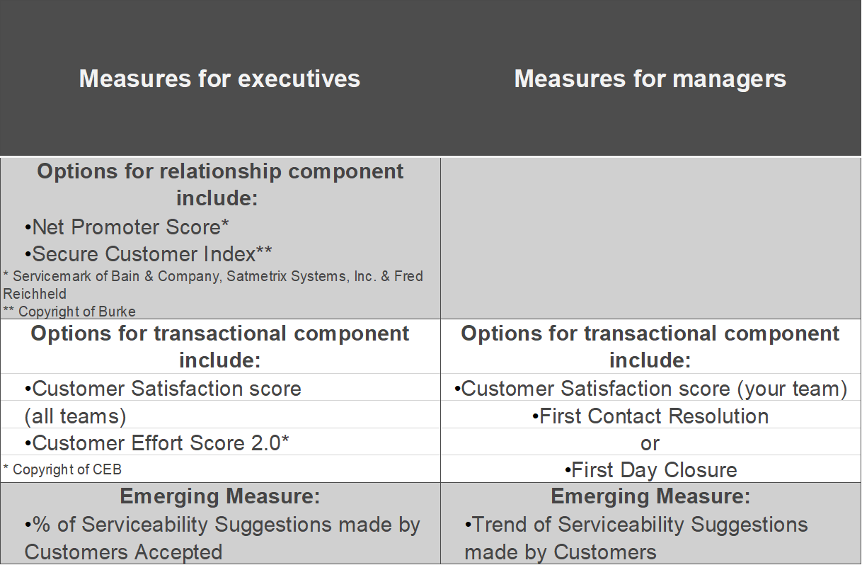 Customer Category of Open Customer Metrics Framework (20% Focus)